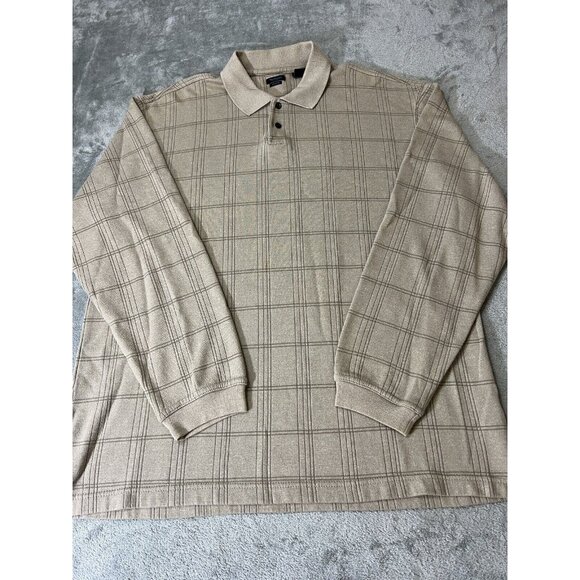 Van Heusen Other - Van Heusen Polo Shirt Mens Size XL Beige Heavy  Knit Classic Fit Long Sleeve